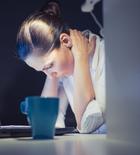 anxious millennial woman