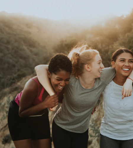 a group of friends on a hike