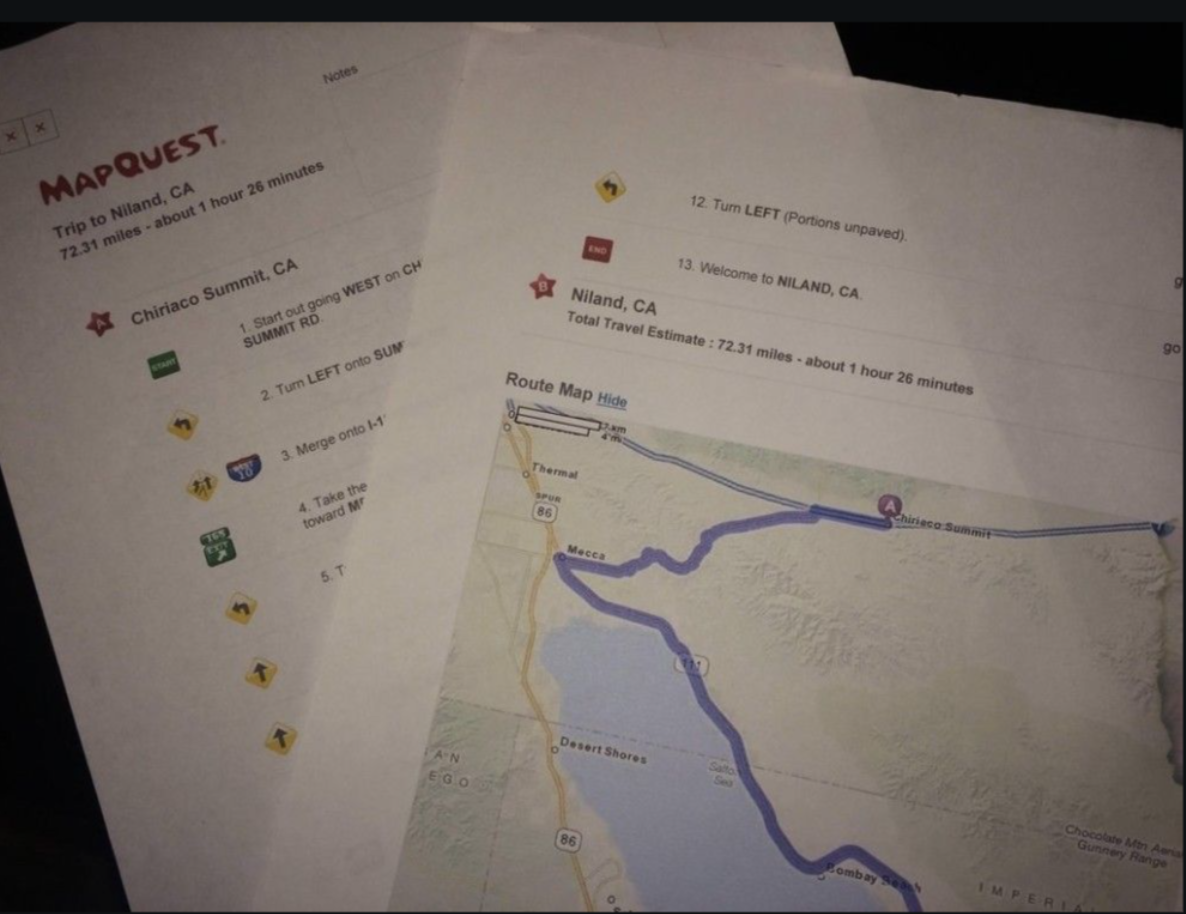 Printing Out Directions from MapQuest